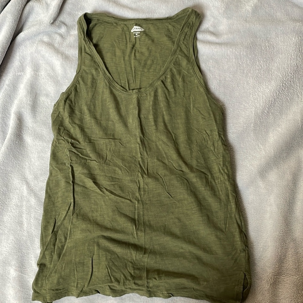 Women's Green Cotton Tank Top